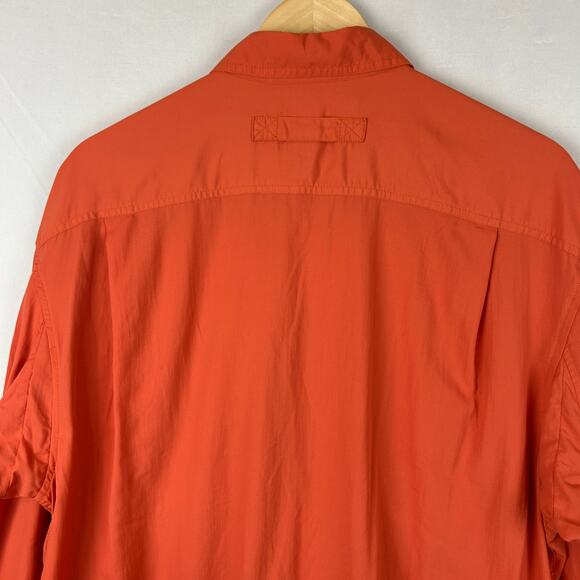 Duluth Trading Co Armachillo Cooling Long Sleeve Shirt Orange Size L Tall LT - Picture 7 of 9